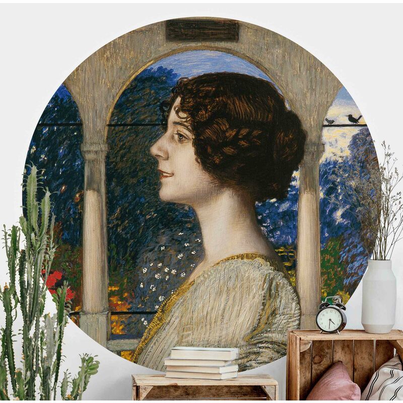 

Papel pintado redondo autoadhesivo - Franz Von Stuck - Female Portrait Dimensión LxA: 225cm x 225cm