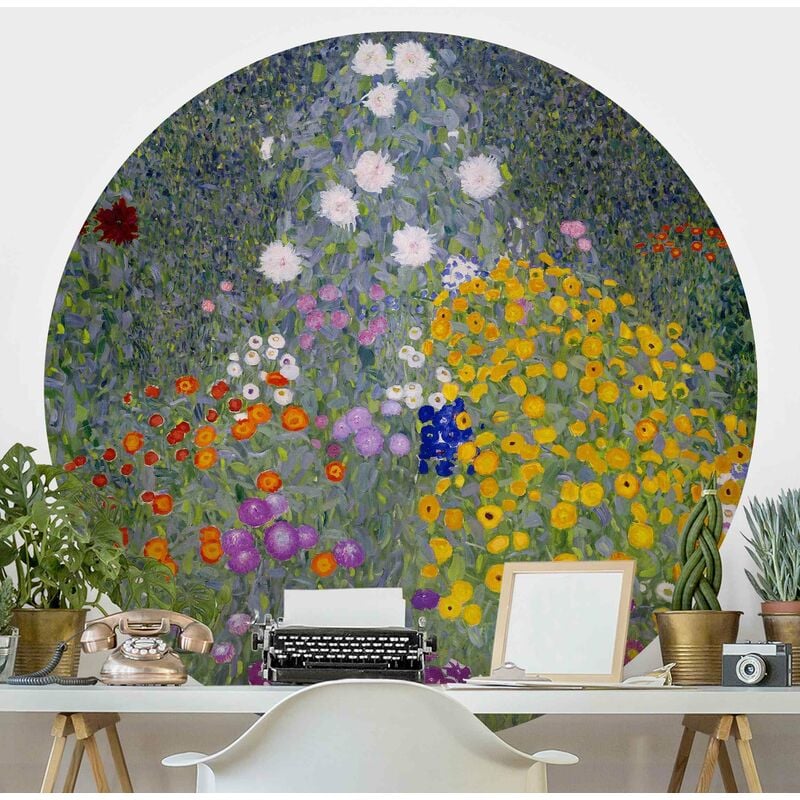 

Papel pintado redondo autoadhesivo - Gustav Klimt - Cottage Garden Dimensión LxA: 100cm x 100cm