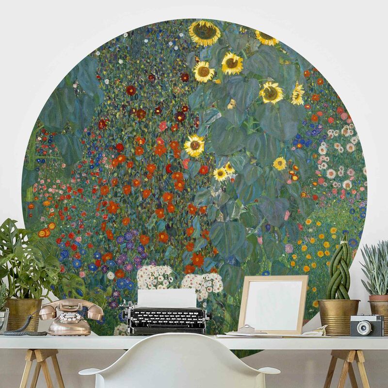 

Papel pintado redondo autoadhesivo - Gustav Klimt - Garden Sunflowers Dimensión LxA: 200cm x 200cm