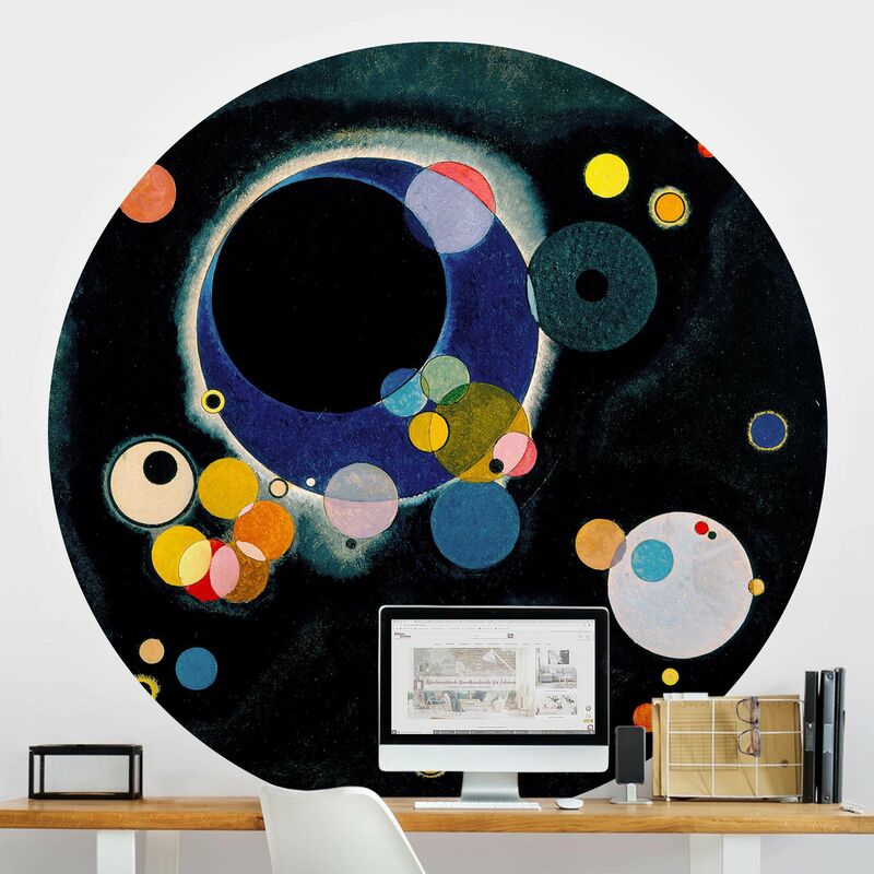 

Papel pintado redondo autoadhesivo - Wassily Kandinsky - Sketch Circles Dimensión LxA: 122cm x 122cm