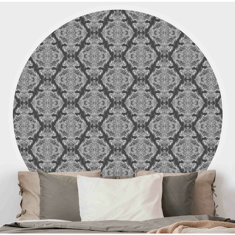 

Papel pintado redondo autoadhesivo - Watercolor Baroque Pattern In Front Of Dark Gray Dimensión LxA: 75cm x 75cm