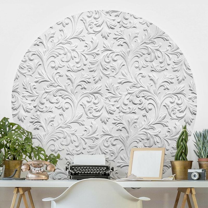 

Papel pintado redondo autoadhesivo - Baroque Pattern Plaster Optics Dimensión LxA: 50cm x 50cm