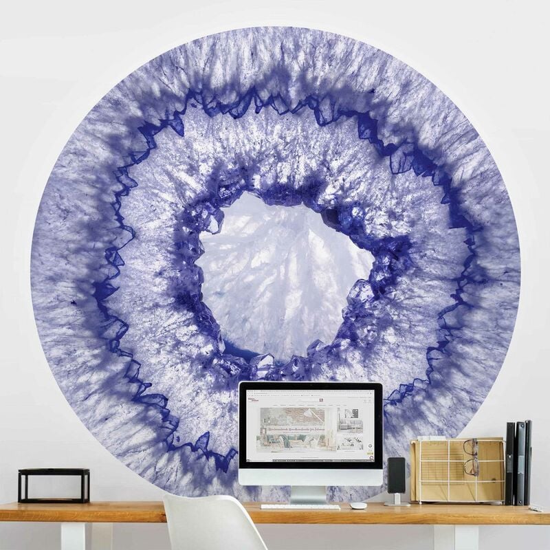 

Papel pintado redondo autoadhesivo - Blue Purple Crystal Dimensión LxA: 75cm x 75cm
