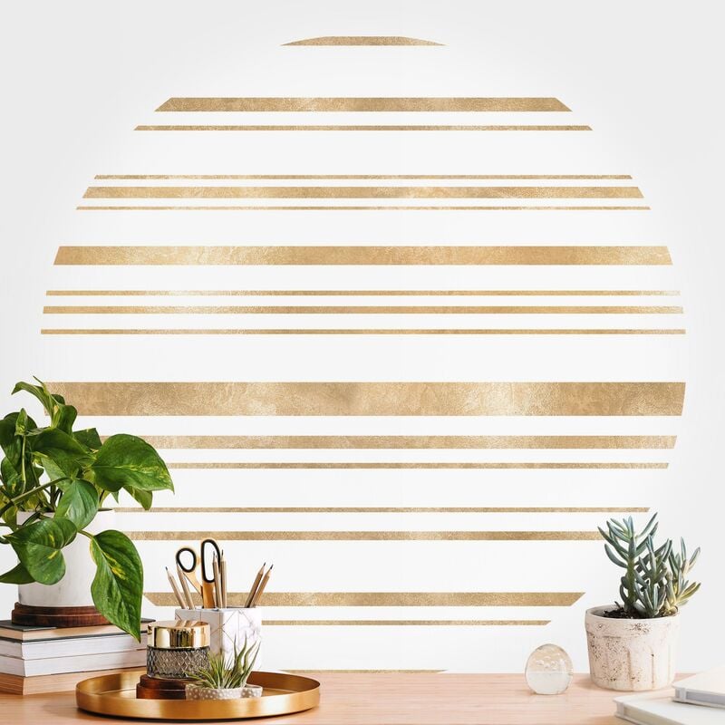 

Papel pintado redondo autoadhesivo - Golden Glitter Stripes Dimensión LxA: 200cm x 200cm