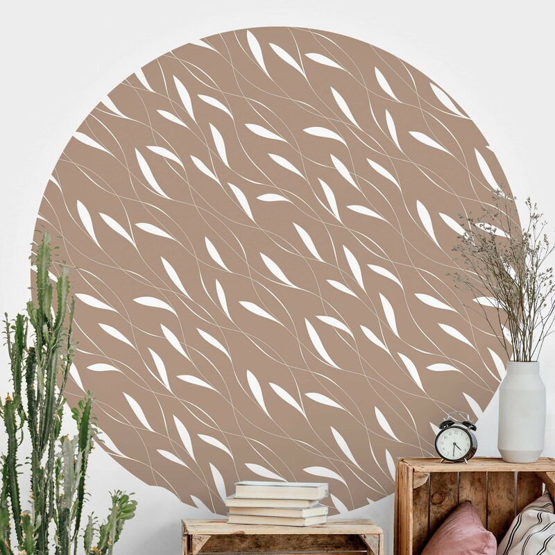

Papel pintado redondo autoadhesivo - Natural Pattern Breeze On Beige Dimensión LxA: 225cm x 225cm