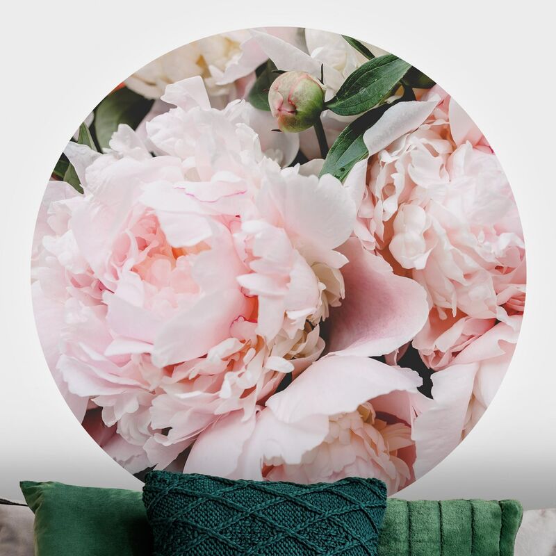 

Papel pintado redondo autoadhesivo - Peonies Light Pink Dimensión LxA: 200cm x 200cm