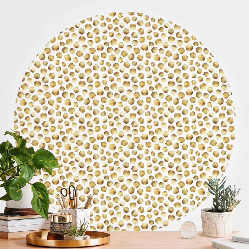 

Papel pintado redondo autoadhesivo - Wild Golden Polkadots Dimensión LxA: 150cm x 150cm