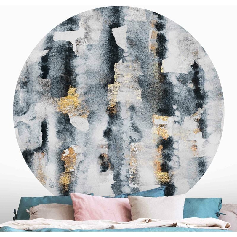 

Papel pintado redondo autoadhesivo - Elisabeth Fredriksson - Abstract Watercolor With Gold Dimensión LxA: 175cm x 175cm