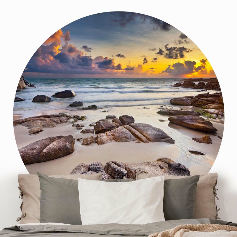 

Papel pintado redondo autoadhesivo - Sunrise Beach In Thailand Dimensión LxA: 122cm x 122cm