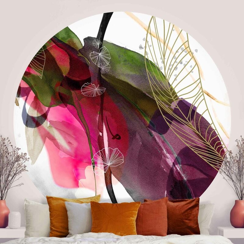 

Papel pintado redondo autoadhesivo - Seasons Autumn Red Dimensión LxA: 225cm x 225cm