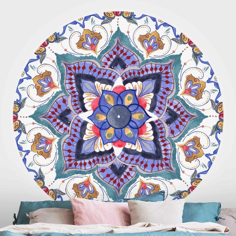 

Papel pintado redondo autoadhesivo - Mandala Meditation Namasté Dimensión LxA: 200cm x 200cm