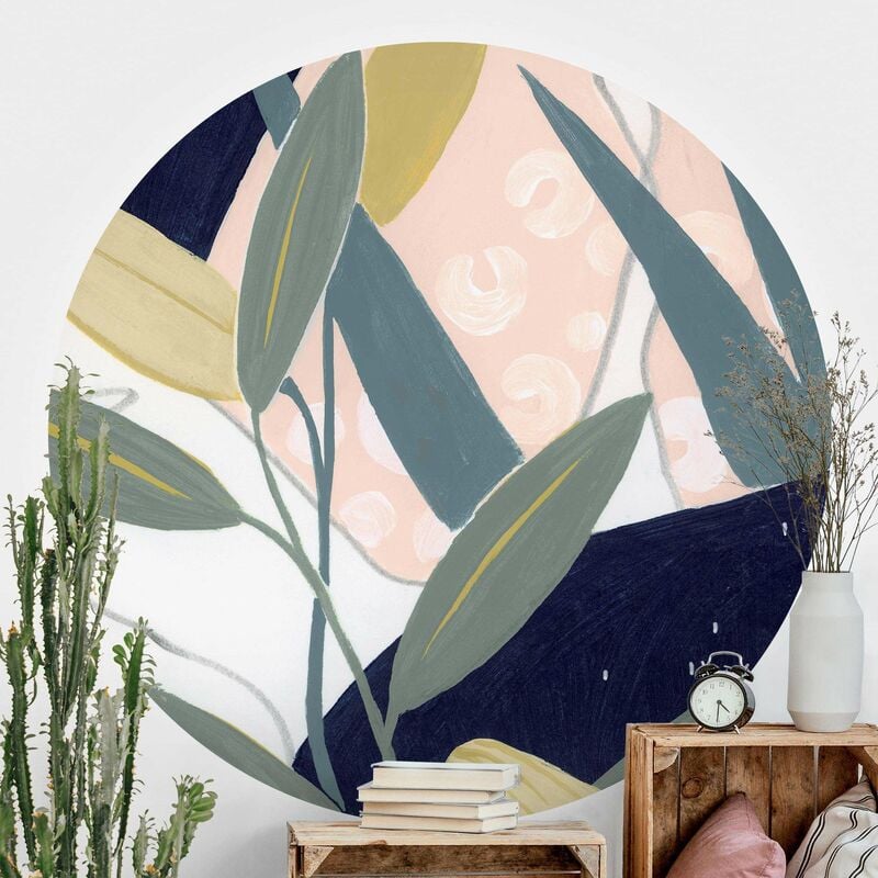 

Papel pintado redondo autoadhesivo - Tropical Flowers In The Attic Dimensión LxA: 150cm x 150cm