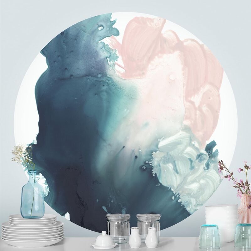 

Papel pintado redondo autoadhesivo - Waving Rose Quartz I Dimensión LxA: 150cm x 150cm