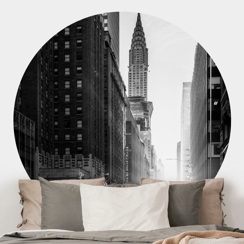 

Papel pintado redondo autoadhesivo - Lively New York Dimensión LxA: 122cm x 122cm