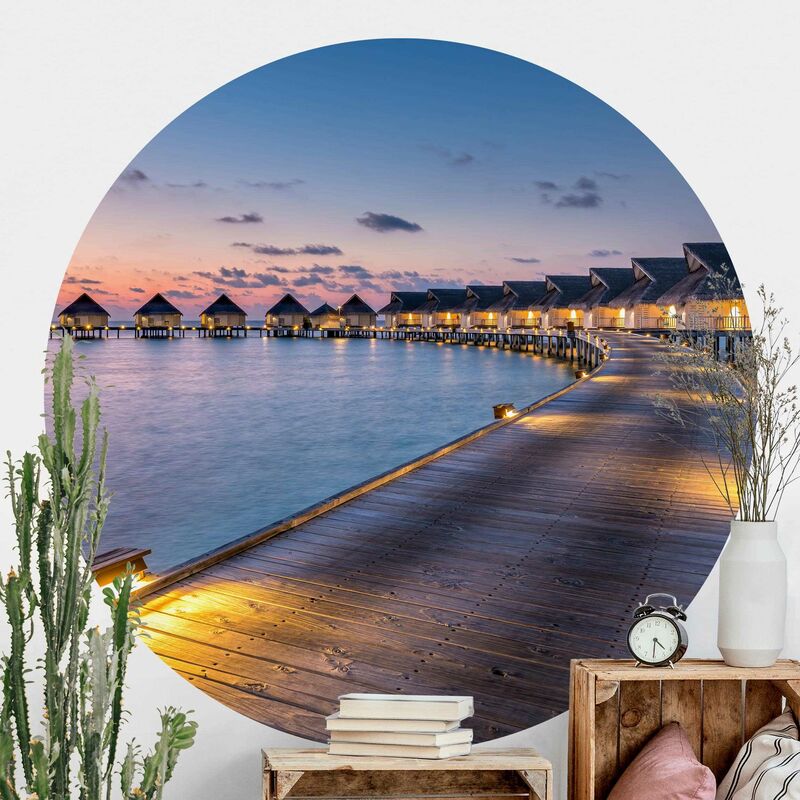 

Papel pintado redondo autoadhesivo - Sunset In Paradise Dimensión LxA: 175cm x 175cm