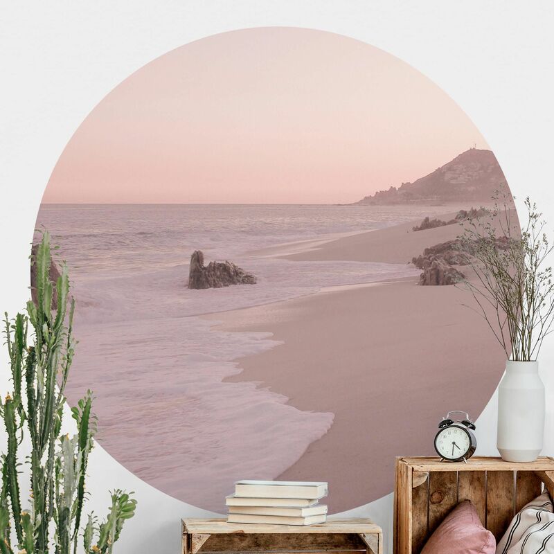 

Papel pintado redondo autoadhesivo - Reddish Golden Beach Dimensión LxA: 225cm x 225cm