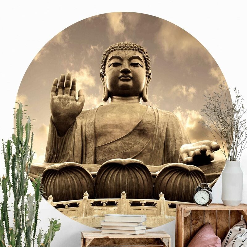 

Papel pintado redondo autoadhesivo - Big Buddha Dimensión LxA: 244cm x 244cm