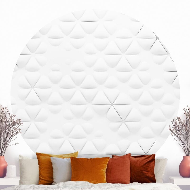 

Papel pintado redondo autoadhesivo - Abstract Triangles In 3D Dimensión LxA: 122cm x 122cm