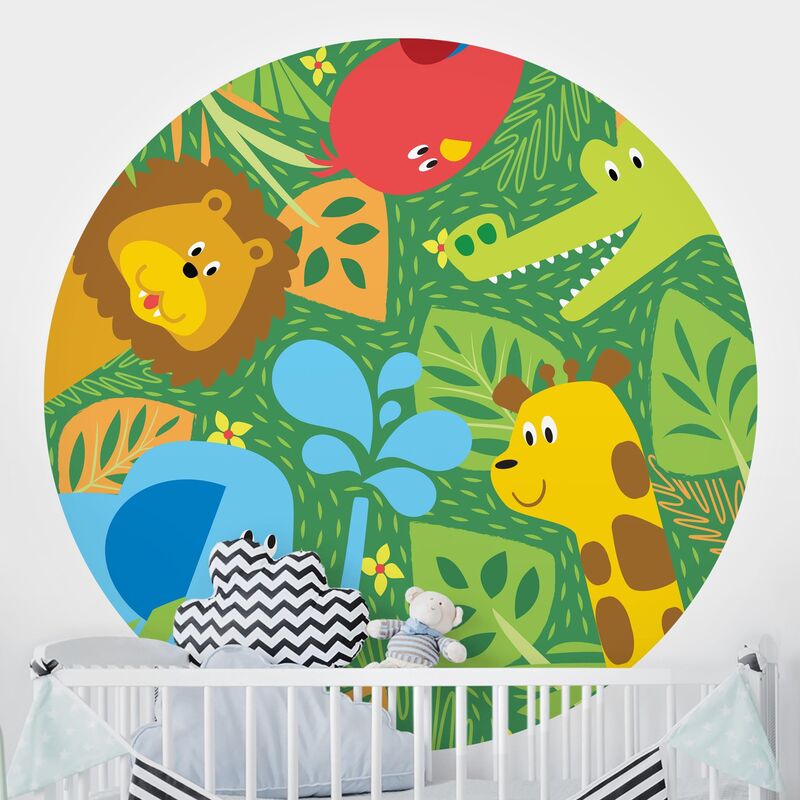 

Papel pintado redondo autoadhesivo - No.IS87 Jungle Game Dimensión LxA: 225cm x 225cm
