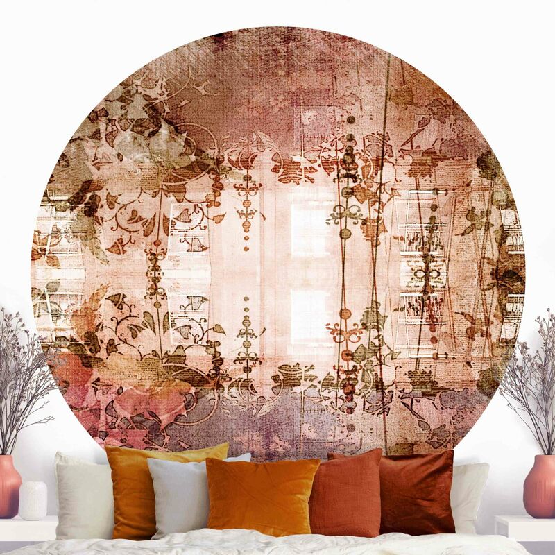 

Papel pintado redondo autoadhesivo - Onyx Marble Cream Dimensión LxA: 175cm x 175cm