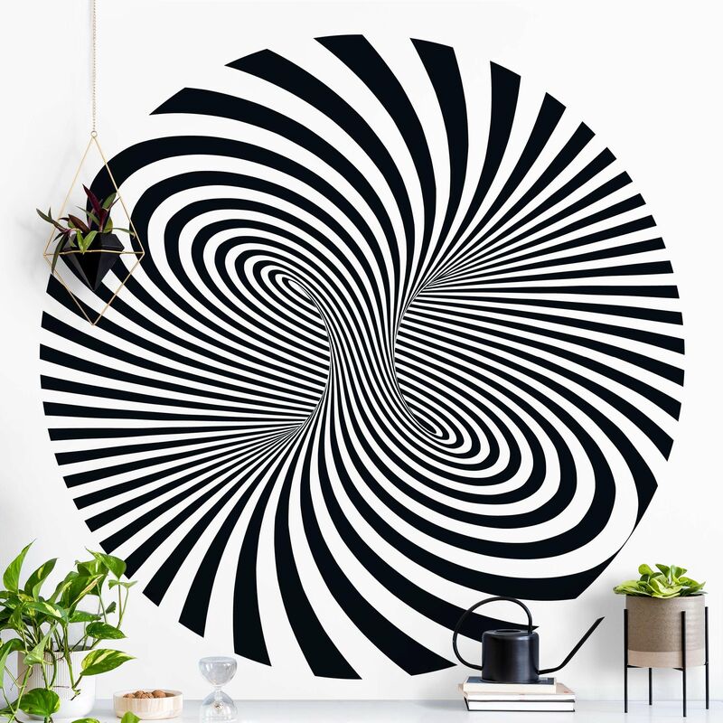 

Papel pintado redondo autoadhesivo - Optical Vortex Dimensión LxA: 225cm x 225cm