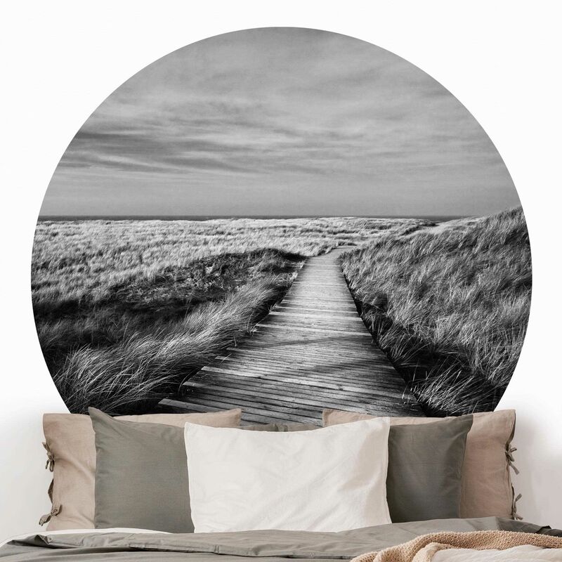 

Papel pintado redondo autoadhesivo - Dune Path on Sylt I Dimensión LxA: 225cm x 225cm