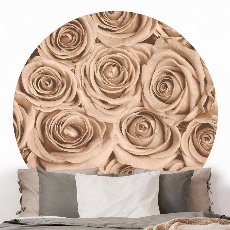 

Papel pintado redondo autoadhesivo - Vintage Roses Dimensión LxA: 225cm x 225cm