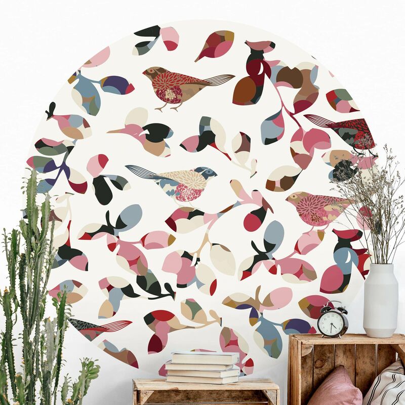 

Papel pintado redondo autoadhesivo - Magic Poppies Dimensión LxA: 225cm x 225cm
