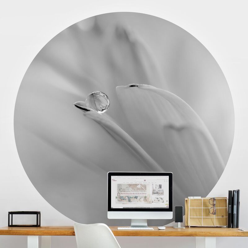 

Papel pintado redondo autoadhesivo - Touch Me Softly Black And White Dimensión LxA: 175cm x 175cm