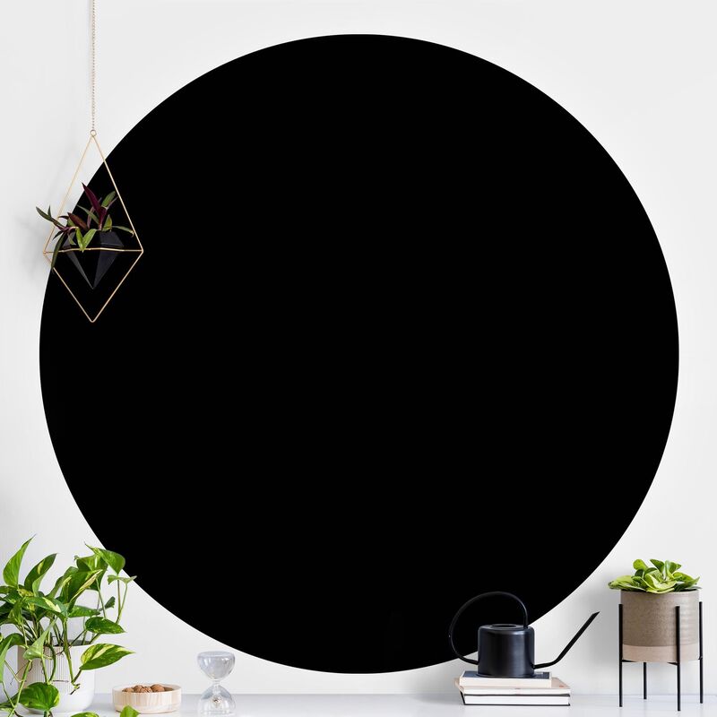 

Papel pintado redondo autoadhesivo - Deep Black Dimensión LxA: 122cm x 122cm