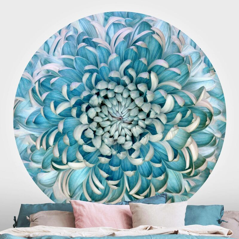 

Papel pintado redondo autoadhesivo - Blue Chrysanthemum Dimensión LxA: 175cm x 175cm