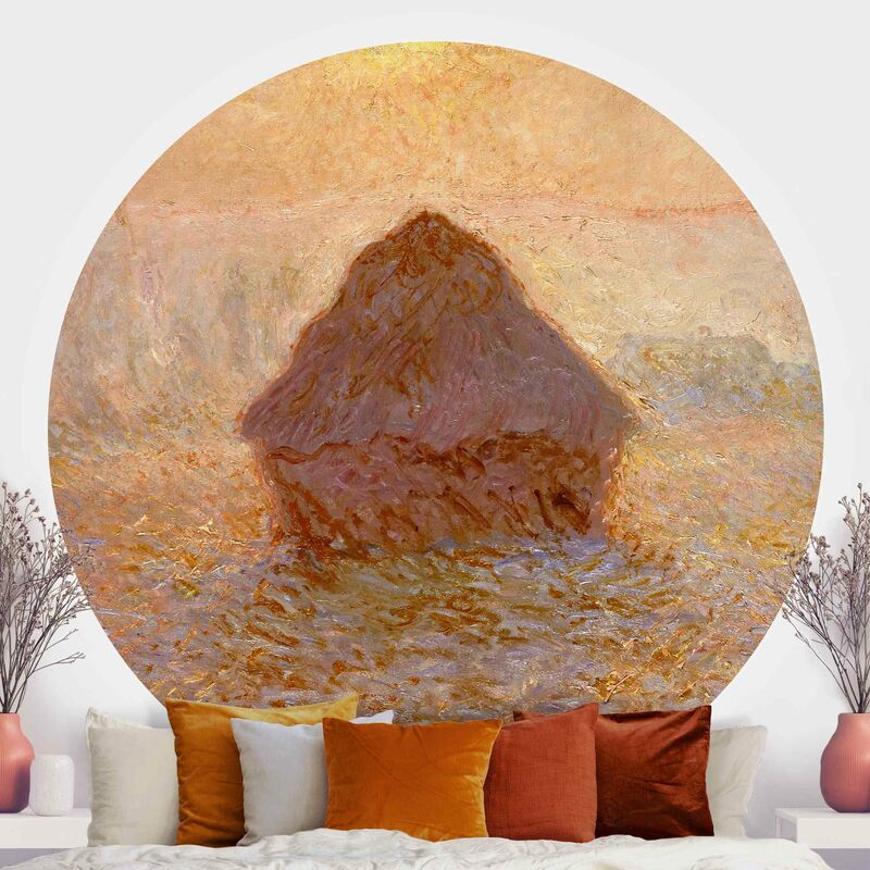 

Papel pintado redondo autoadhesivo - Claude Monet - Haystack In The Mist Dimensión LxA: 75cm x 75cm