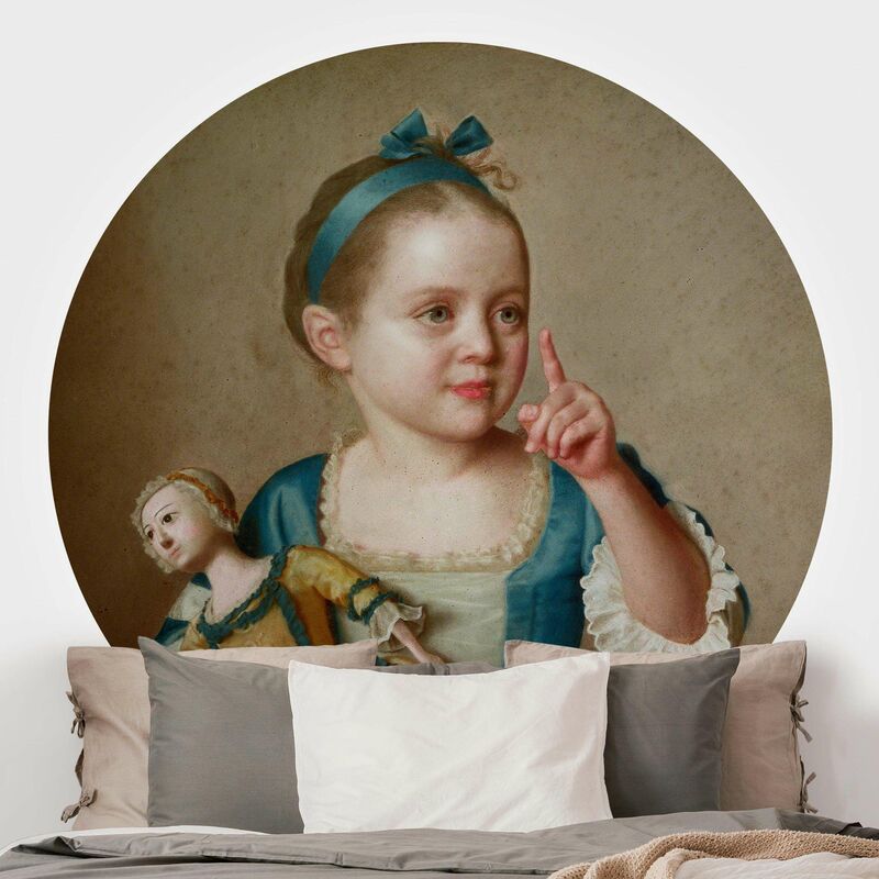 

Papel pintado redondo autoadhesivo - Jean Etienne Liotard - Girl With Doll Dimensión LxA: 122cm x 122cm