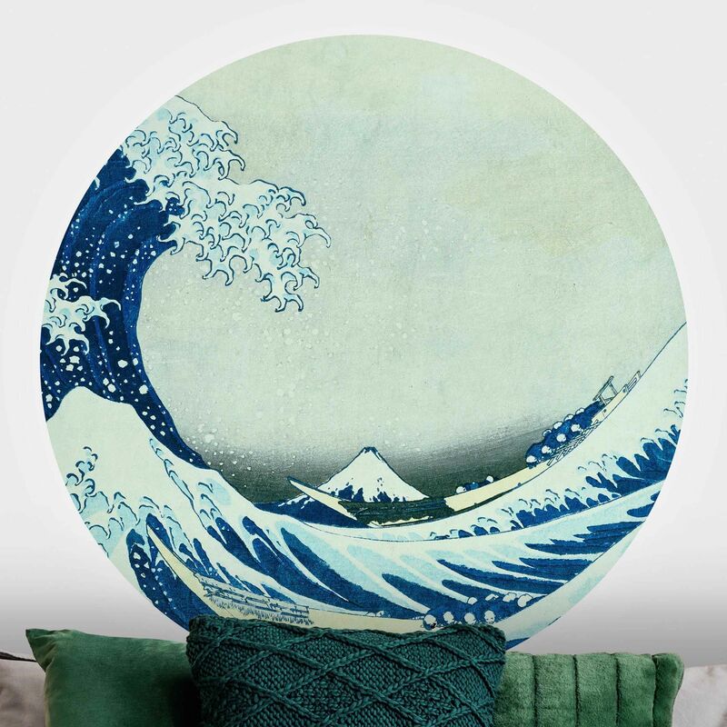 

Papel pintado redondo autoadhesivo - Katsushika Hokusai - The Great Wave At Kanagawa Dimensión LxA: 100cm x 100cm