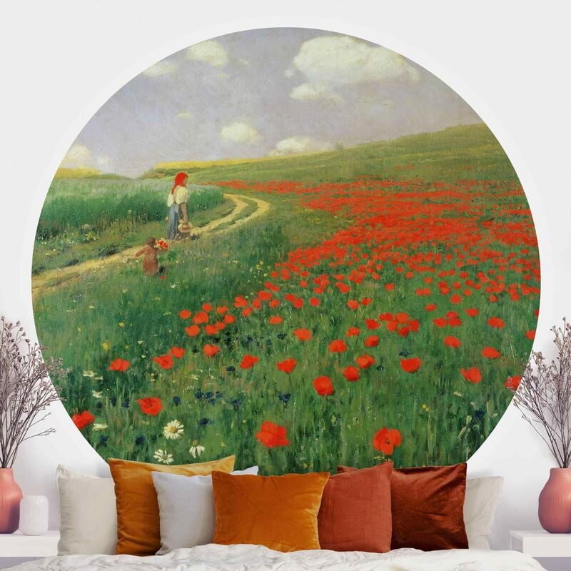

Papel pintado redondo autoadhesivo - Pál Szinyei-Merse - Summer Landscape With A Blossoming Poppy Dimensión LxA: 100cm x 100cm
