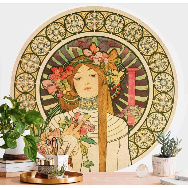 

Papel pintado redondo autoadhesivo - Alfons Mucha - Poster For La Trappistine Dimensión LxA: 200cm x 200cm