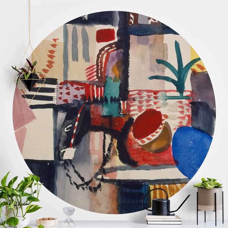 

Papel pintado redondo autoadhesivo - August Macke - Man With Donkey Dimensión LxA: 175cm x 175cm