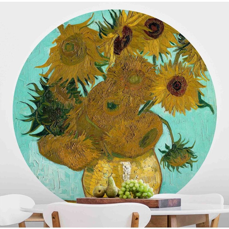 

Papel pintado redondo autoadhesivo - Vincent Van Gogh - Vase With Sunflowers Dimensión LxA: 150cm x 150cm