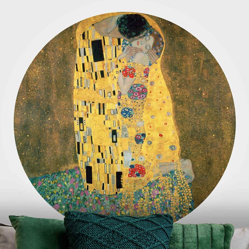 

Papel pintado redondo autoadhesivo - Gustav Klimt - The Kiss Dimensión LxA: 75cm x 75cm