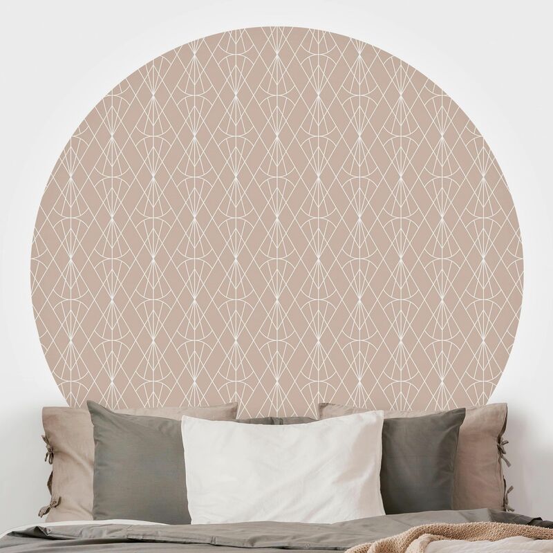 

Papel pintado redondo autoadhesivo - Art Deco Diamond Pattern In Front Of Beige XXL Dimensión LxA: 75cm x 75cm