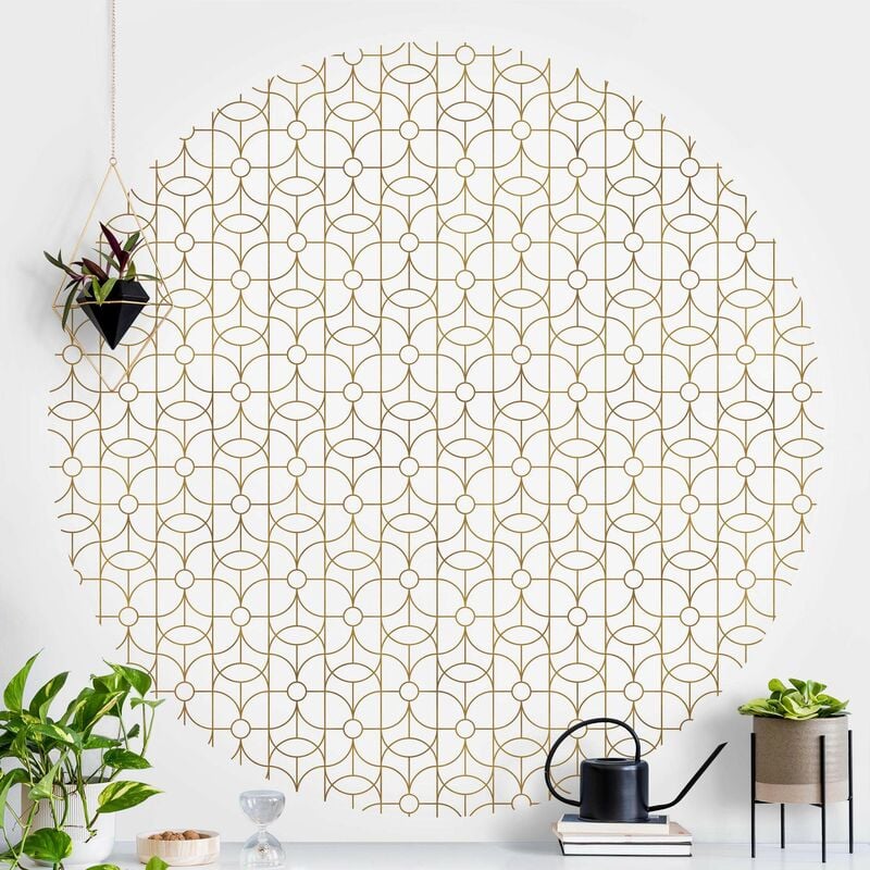 

Papel pintado redondo autoadhesivo - Art Deco Butterfly Line Pattern XXL Dimensión LxA: 75cm x 75cm