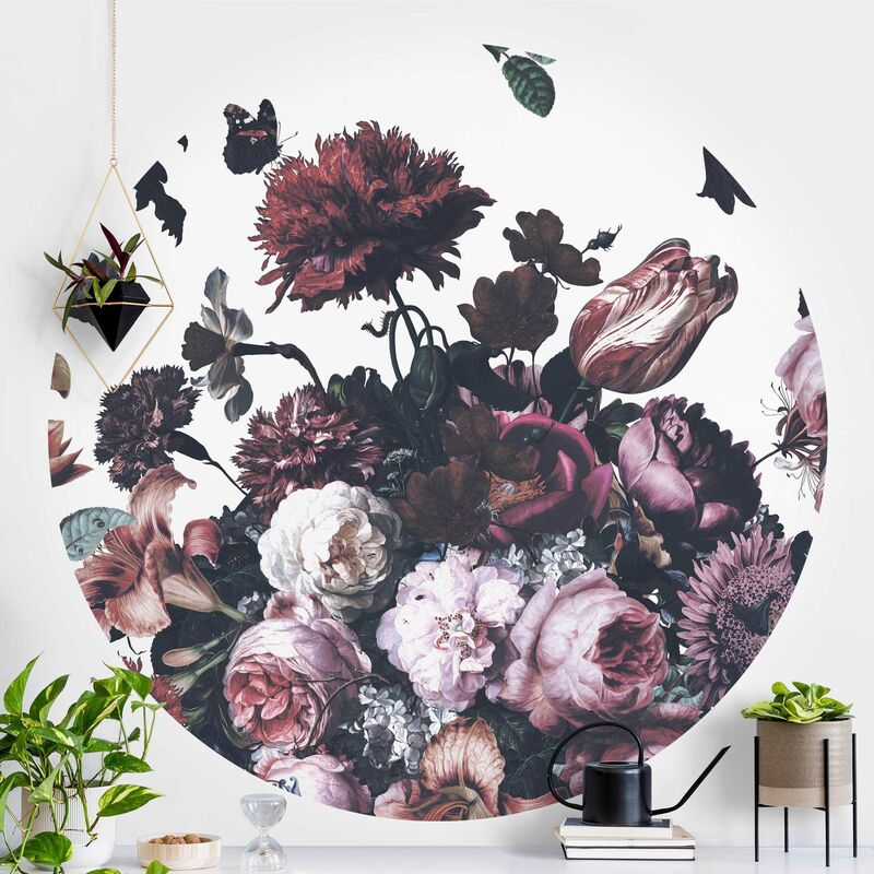 

Papel pintado redondo autoadhesivo - Old Masters Flower Rush With Roses Bouquet Dimensión LxA: 100cm x 100cm