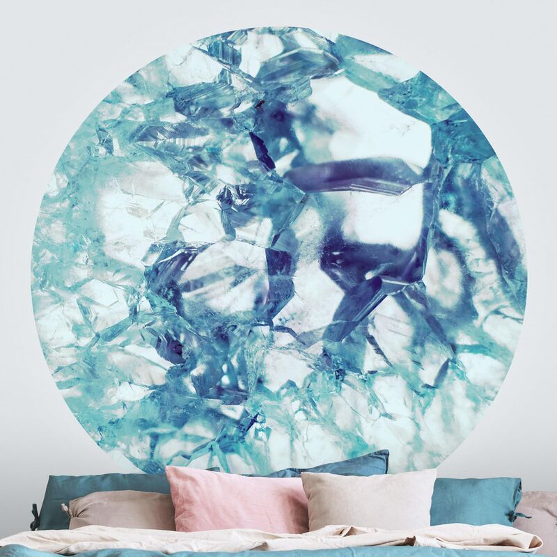 

Papel pintado redondo autoadhesivo - Crystal Blue Dimensión LxA: 122cm x 122cm