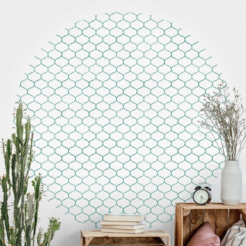 

Papel pintado redondo autoadhesivo - Moroccan Watercolor Line Pattern Dimensión LxA: 200cm x 200cm