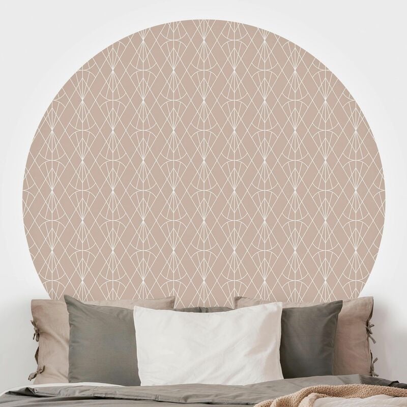 

Papel pintado redondo autoadhesivo - Art Deco Diamond Pattern In Front Of Beige XXL Dimensión LxA: 50cm x 50cm