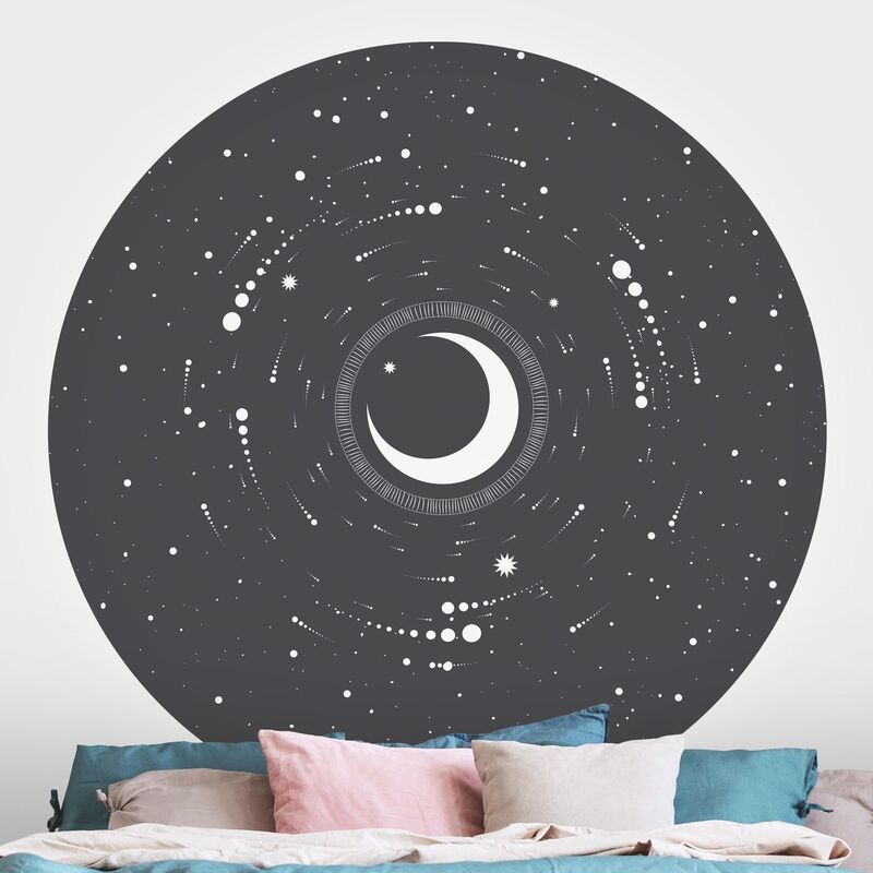 

Papel pintado redondo autoadhesivo - Moon In The Star Circle Dimensión LxA: 200cm x 200cm