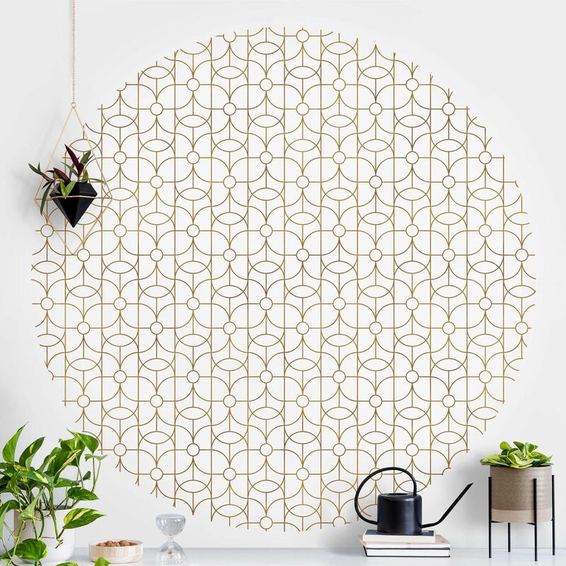 

Papel pintado redondo autoadhesivo - Art Deco Butterfly Line Pattern XXL Dimensión LxA: 175cm x 175cm