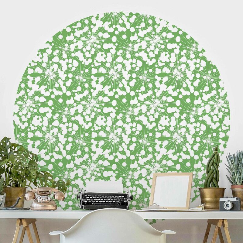 

Papel pintado redondo autoadhesivo - Natural Pattern Dandelion With Points In Front Of Green Dimensión LxA: 122cm x 122cm