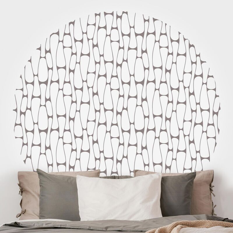 

Papel pintado redondo autoadhesivo - Natural Pattern Cells Pattern In Gray Dimensión LxA: 75cm x 75cm