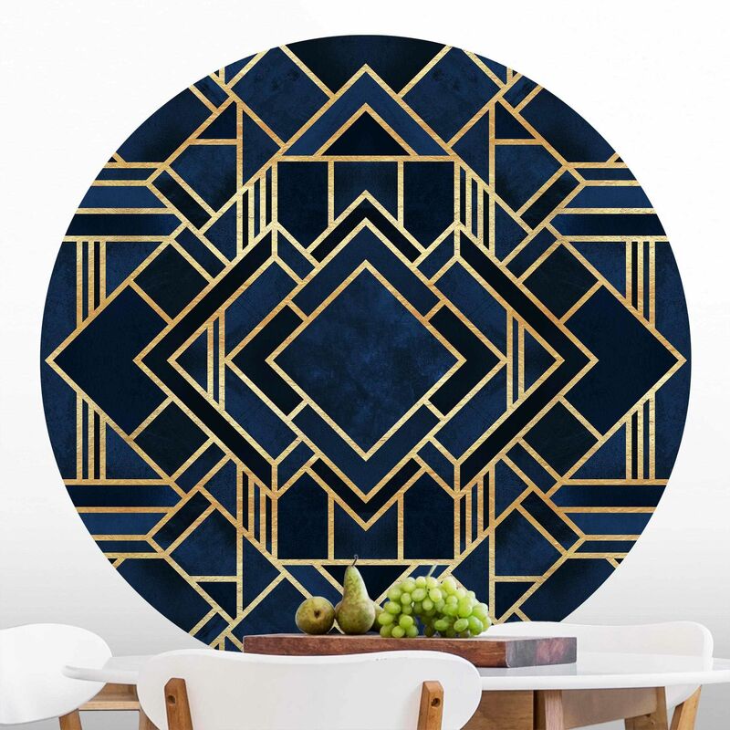 

Papel pintado redondo autoadhesivo - Elisabeth Fredriksson - Art Deco Gold Dimensión LxA: 50cm x 50cm